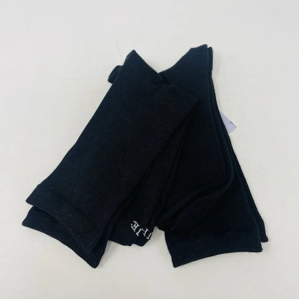 Hue Womens One Size Fits Most 2 Pack Super Soft Crew‎ Socks in Black U20742 699